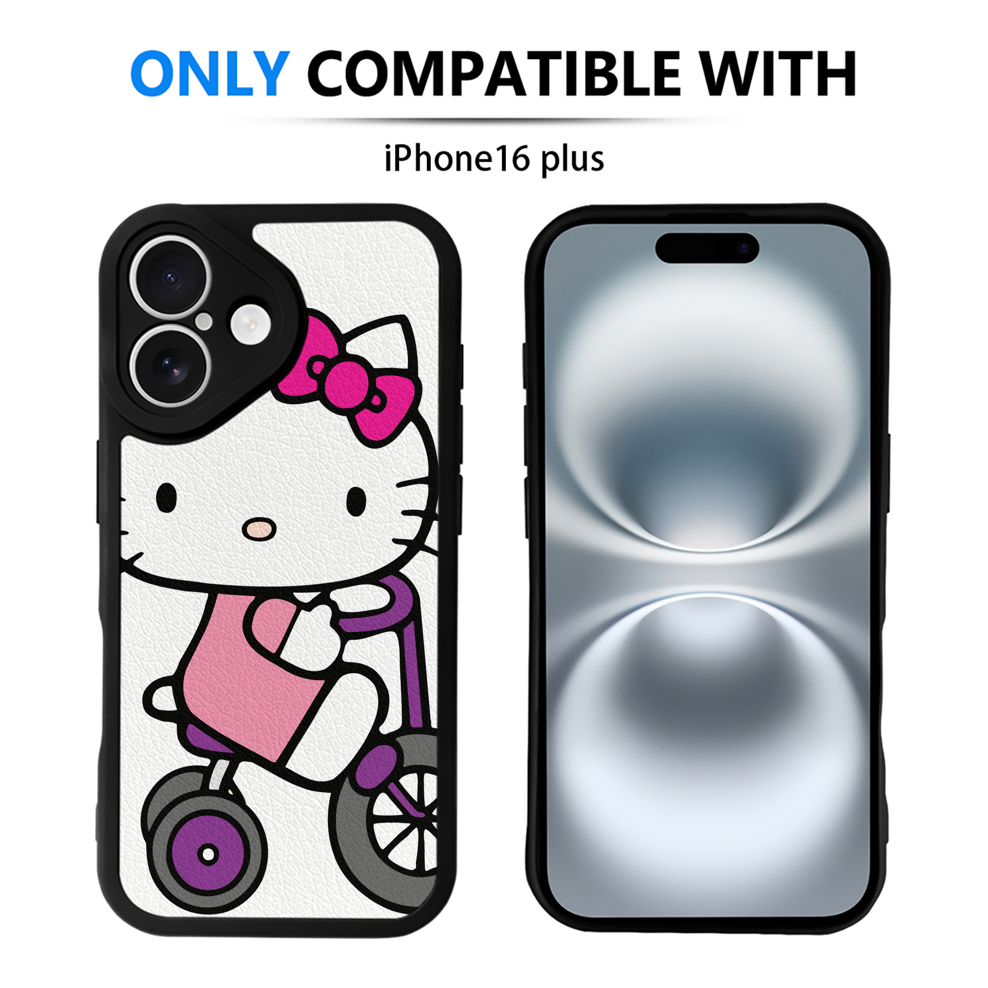 （画像用） Hello Kitty ハローキティ 【iPhone 16シリーズ対応】シリコンスマホケース（レザー調） 材質：シリコン